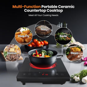 Nuopuplai electric hot plate compact design fits tight kitchens.