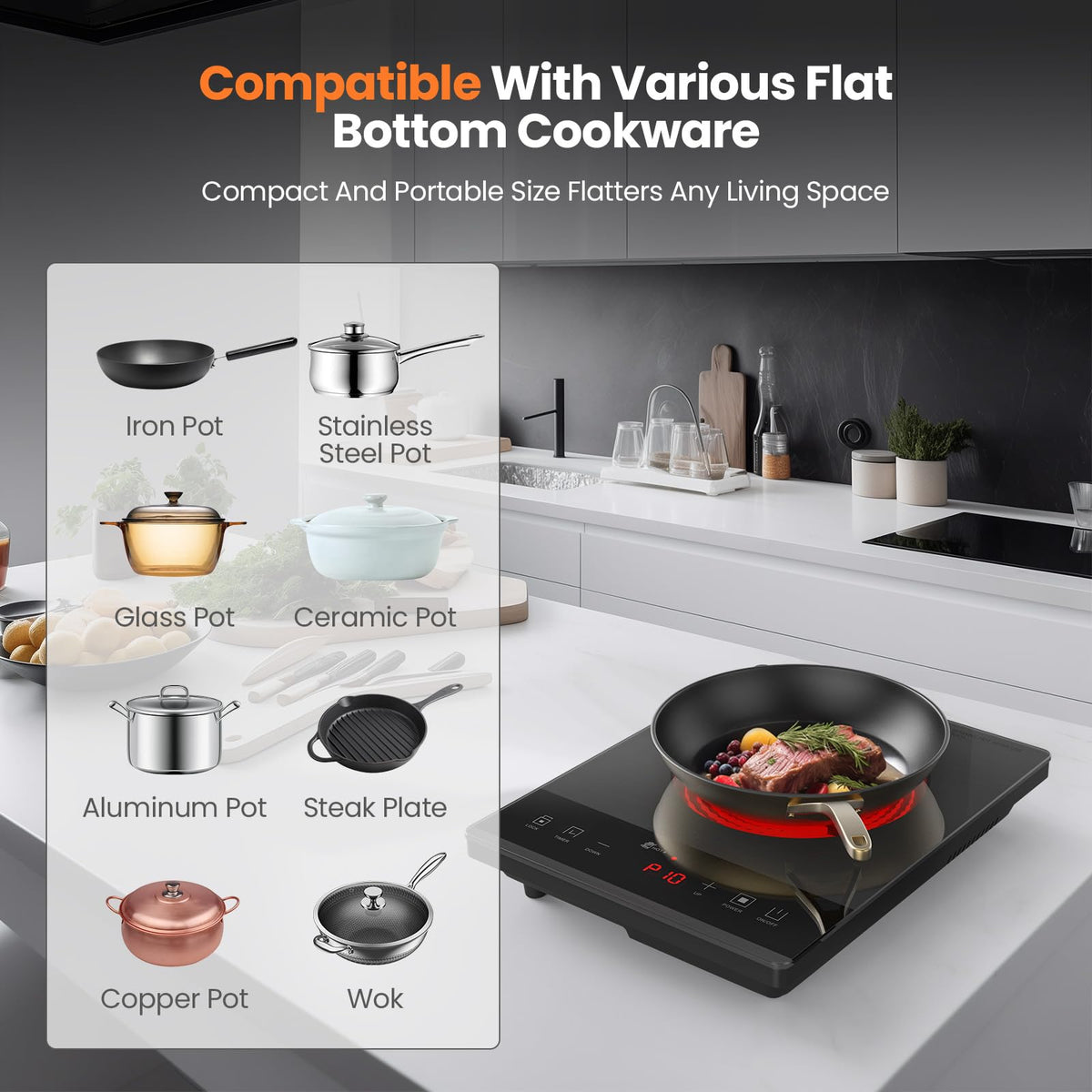Nuopuplai hot plate controls showcase 10 heat levels for precise cooking.