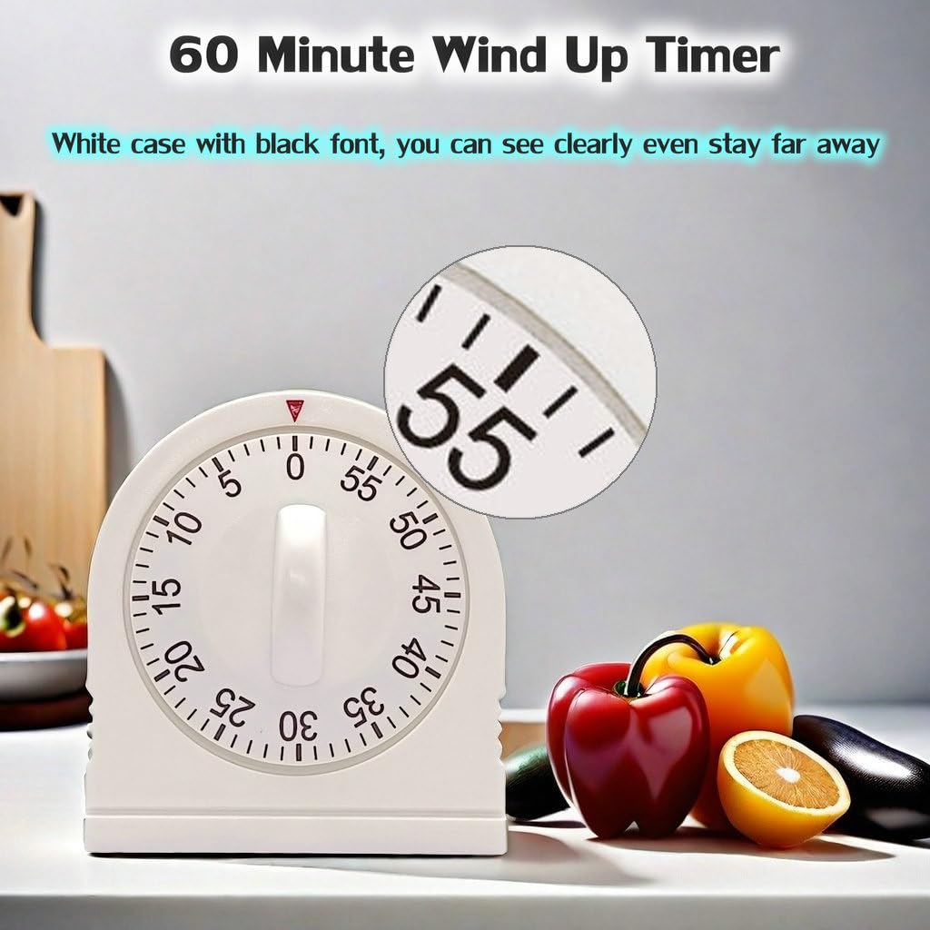 NUOSWEK visual mechanical timer shows wind action with easy set for timing tasks.