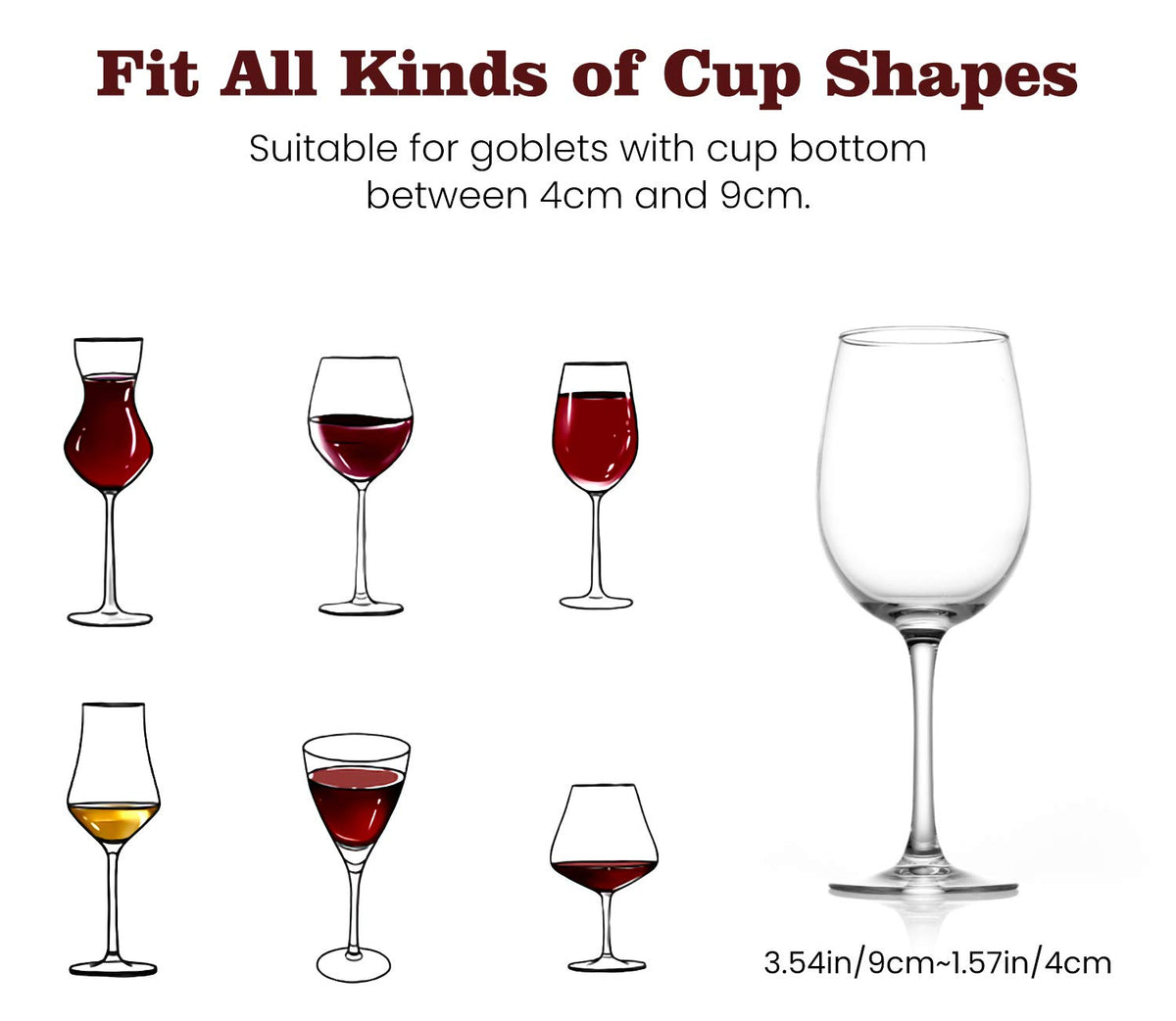 Nuovoware three-row stemware rack in gold finish supports varied glasses