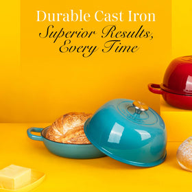 Nuovva durable enamelled surface cleans easily after baking sessions