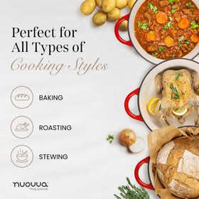 Nuovva cast iron pot focuses on durability with a classic kitchen look.