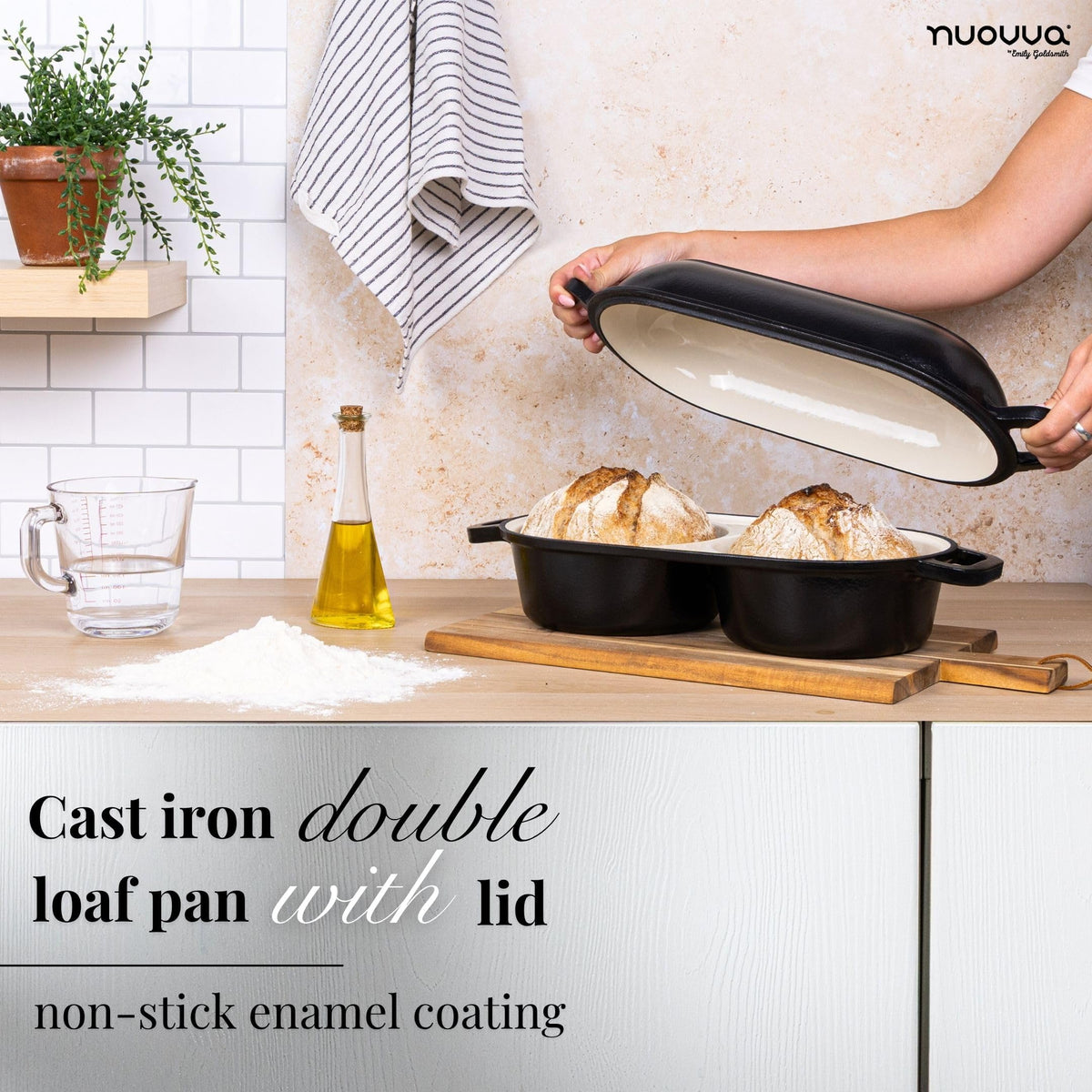 Nuovva crust and moisture retention for soft interiors and crispy crusts