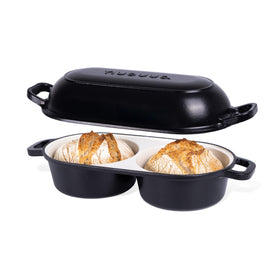 Nuovva dual-loaf dutch oven with 16.5 cm loaf space for efficient baking
