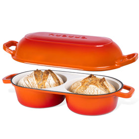 Nuovva Dutch Oven showing two loaves in one batch for efficient baking