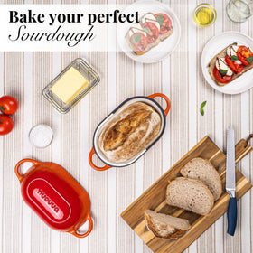 Nuovva enamel interior cleans easily, reducing scrubbing after bakes