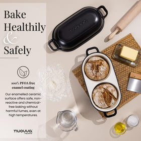 Nuovva easy-clean enamel surface simplifies post-bake cleanup