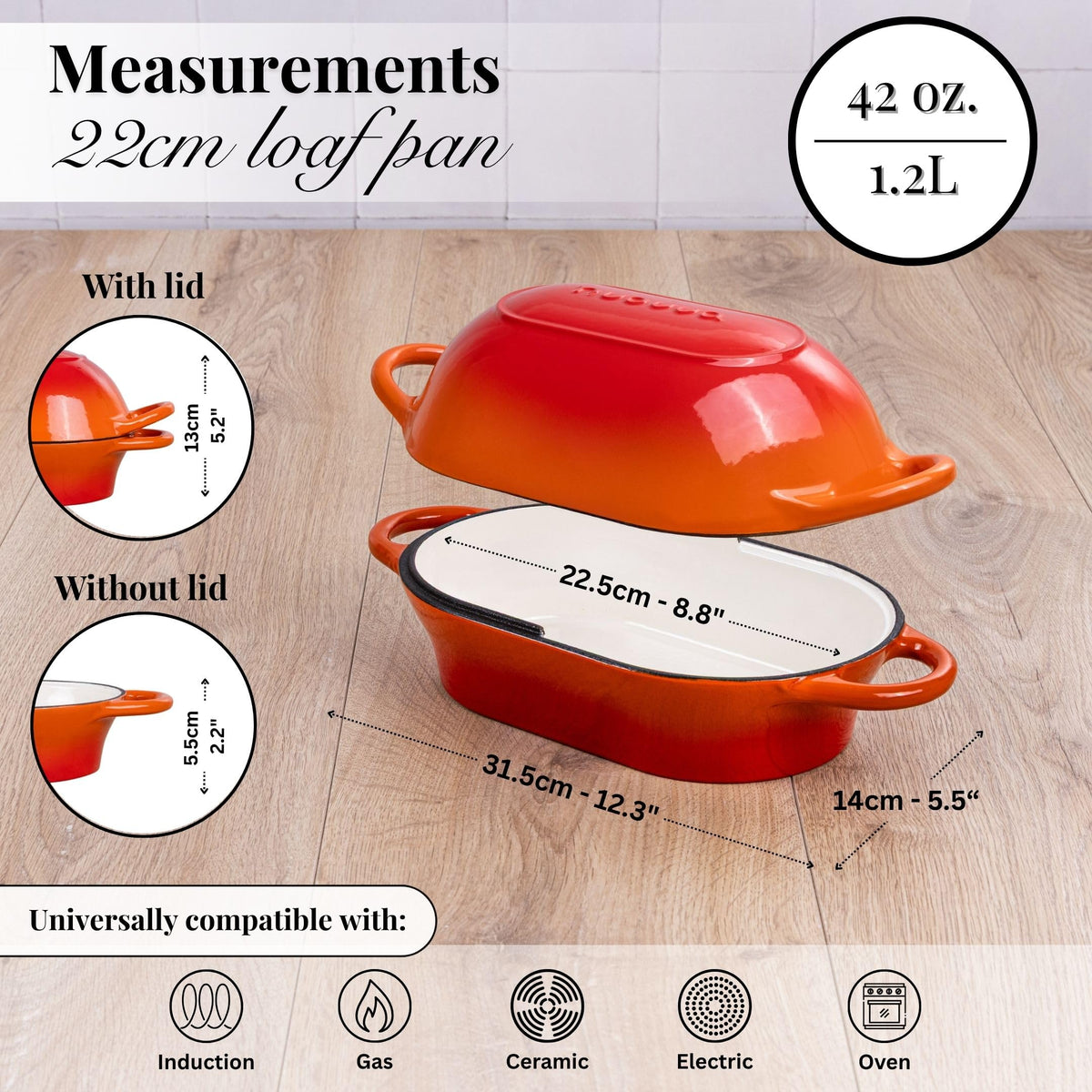 Nuovva enamelled cast iron bread pot with lid for moisture and texture control