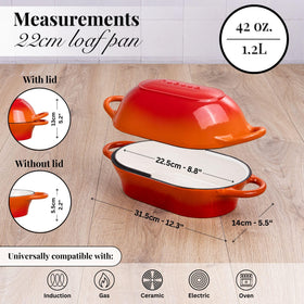 Nuovva enamelled cast iron bread pot with lid for moisture and texture control