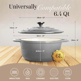 Nuovva Dutch oven on stovetop browning meat to seal juices