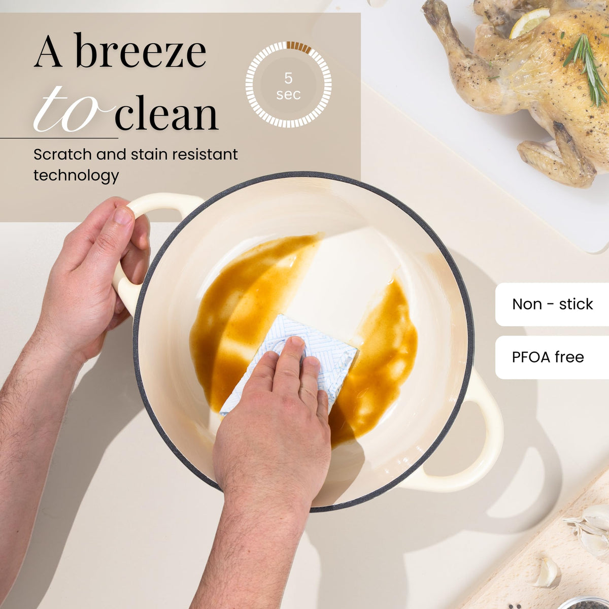 Nuovva enamelled dutch oven excels at slow cooking and browning