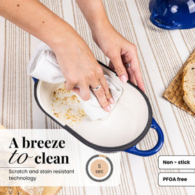 Nuovva enamelled cast iron lid with self-basting features for moisture