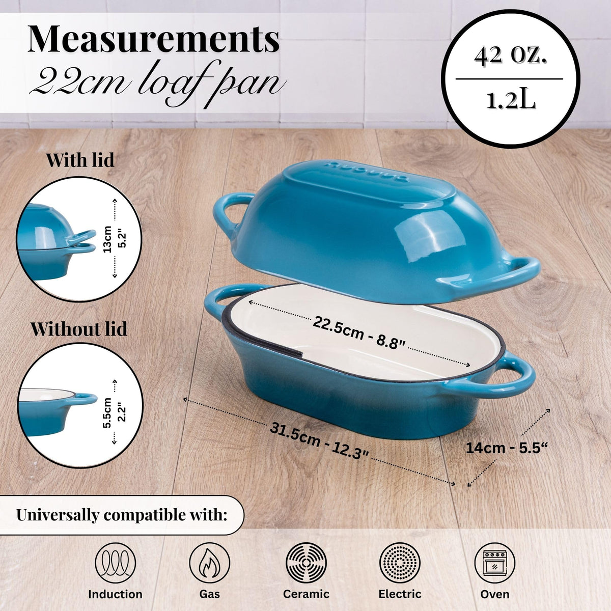 Nuovva enamelled cast iron loaf pot shown on stove for versatile cooking