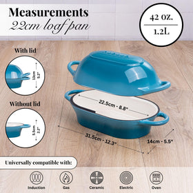 Nuovva enamelled cast iron loaf pot shown on stove for versatile cooking