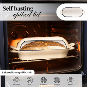 Nuovva enamelled cast iron pan illustrates even heat distribution for consistent crusts