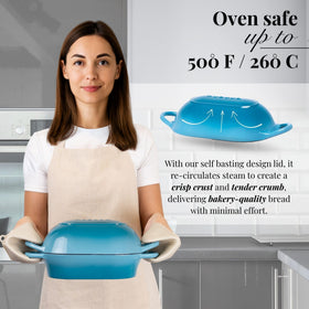 Nuovva cast iron heat retention supports even, consistent baking