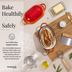 Nuovva moisture-locking lid helps keep bread juicy and flavors sealed