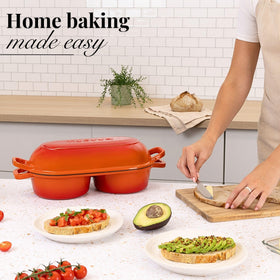 Nuovva orange enamel finish adds vibrant look to kitchen