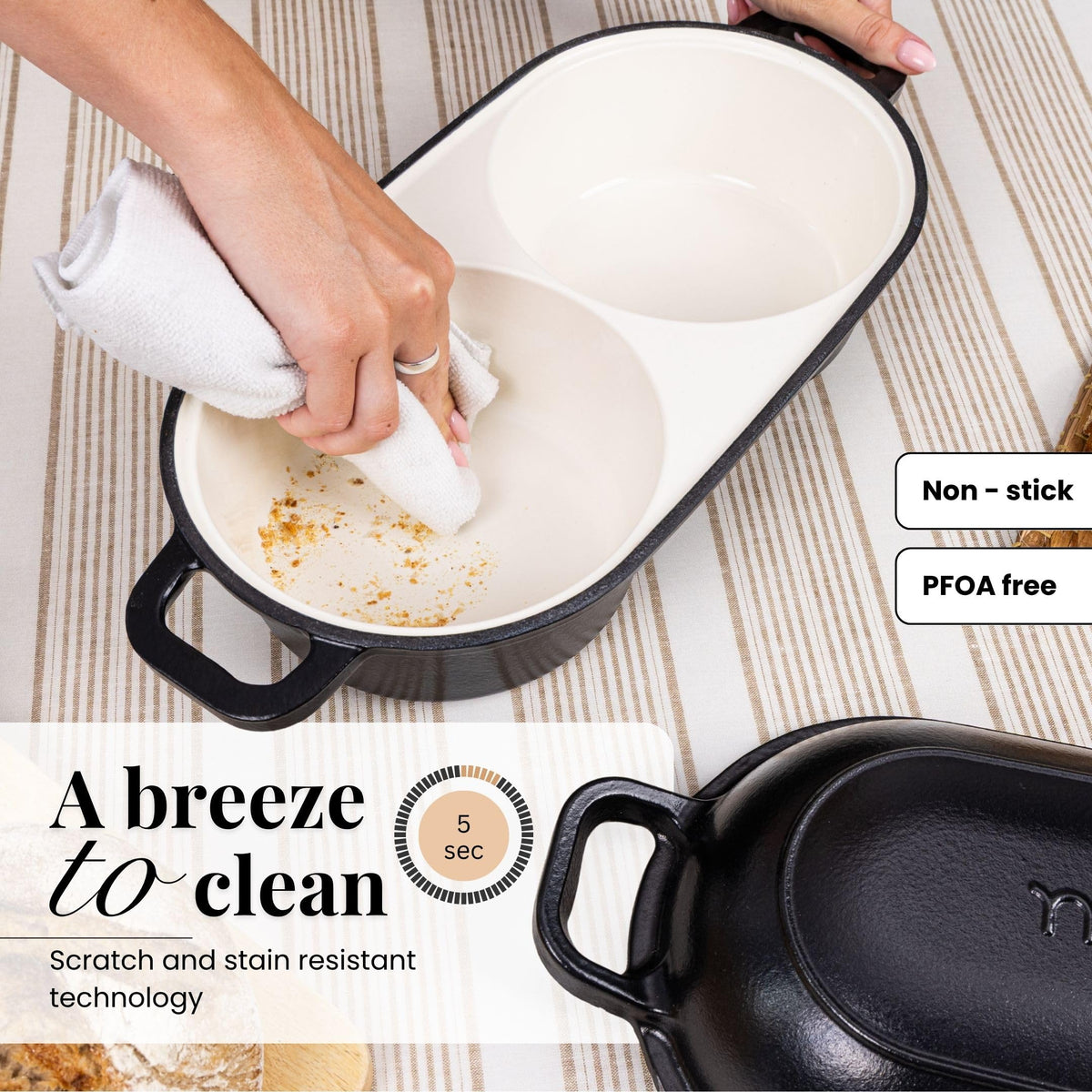 Nuovva oven-safe to 500°F suitable for various cooking methods