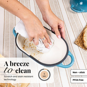 Nuovva self-basting lid retains moisture for tender baked goods