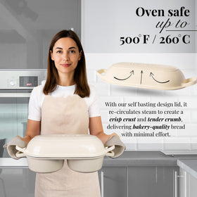 Nuovva cream enamel finish adds classic kitchen appeal.