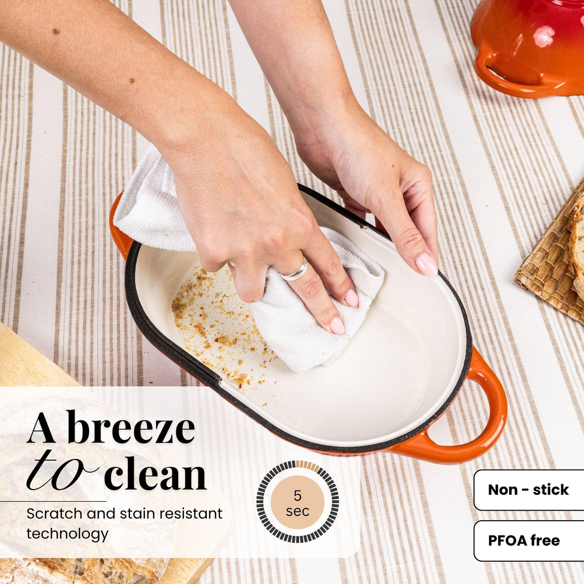 Nuovva triple-layer enamel finish ensures long-term durability and stable heat distribution