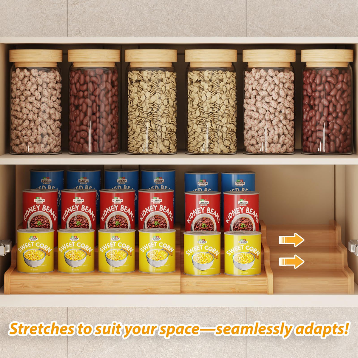 Natural bamboo construction combines durability with decorative appeal.