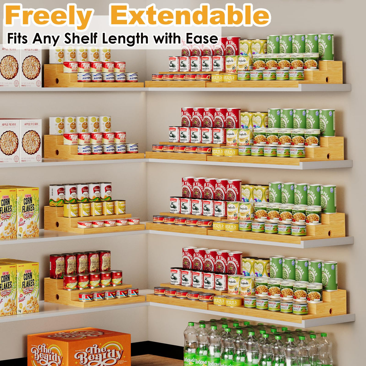 NuoyuanShen pantry shelf storage for countertop or cabinet organization.