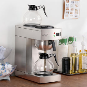 NUPANT 12-cup machine side panel shows intuitive controls