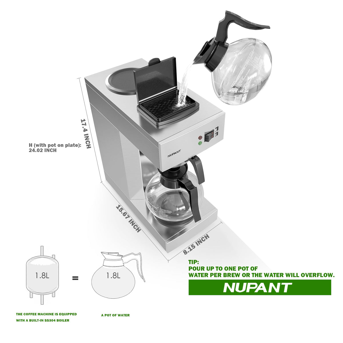 Dual warming plates maintain ideal serving temperatures