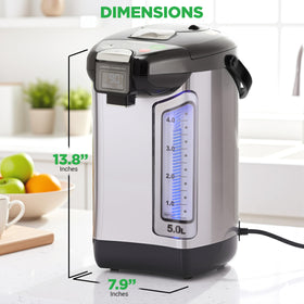 NutriChef 5L stainless steel housing blends durability with style.