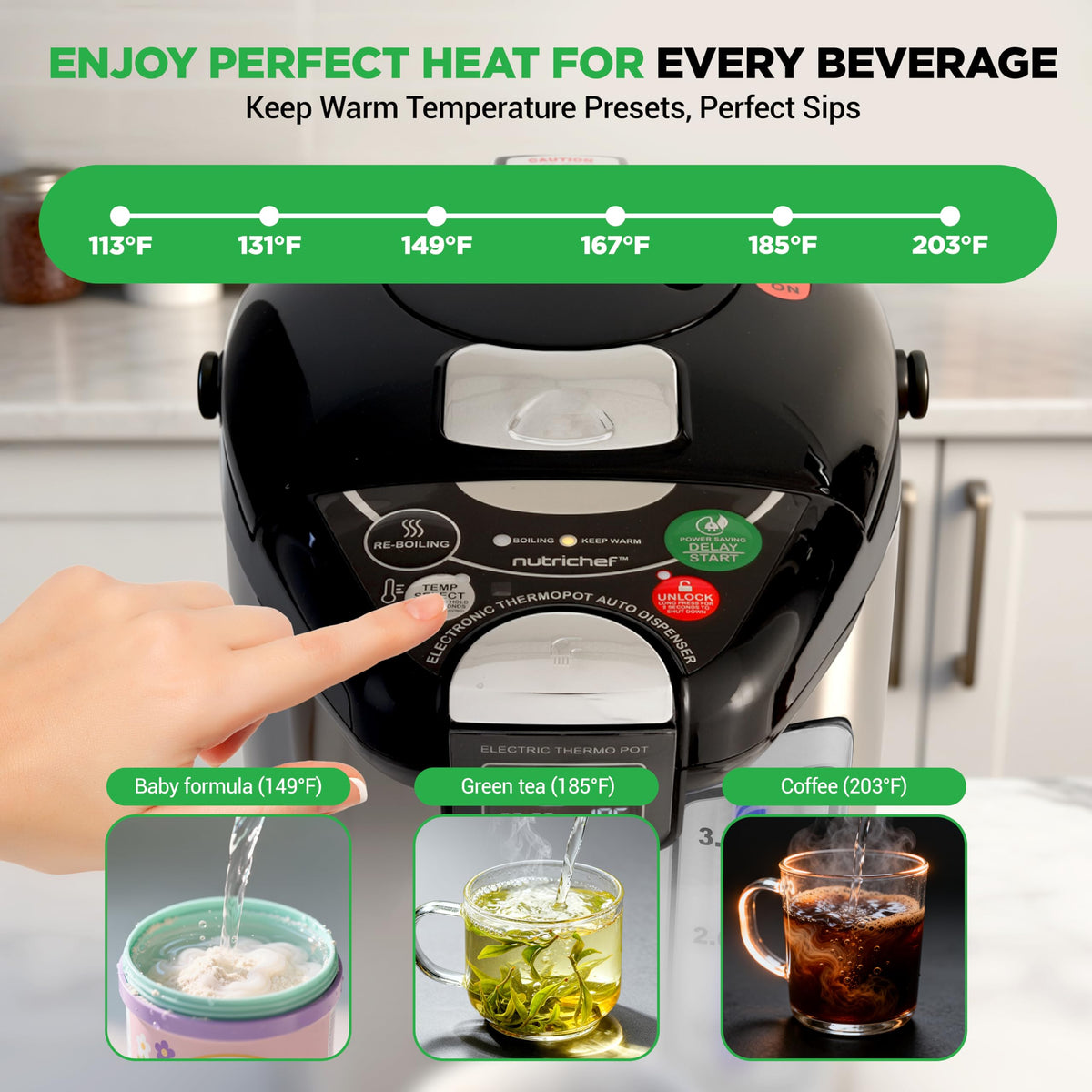 NutriChef transparent water tank shows level clearly for refills.