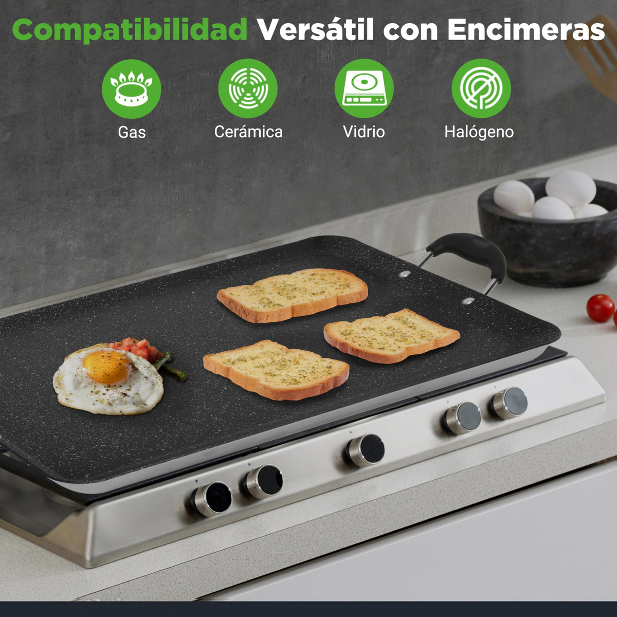 NutriChef drip-free pouring griddle with sloped sides reduces mess.