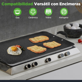 NutriChef drip-free pouring griddle with sloped sides reduces mess.