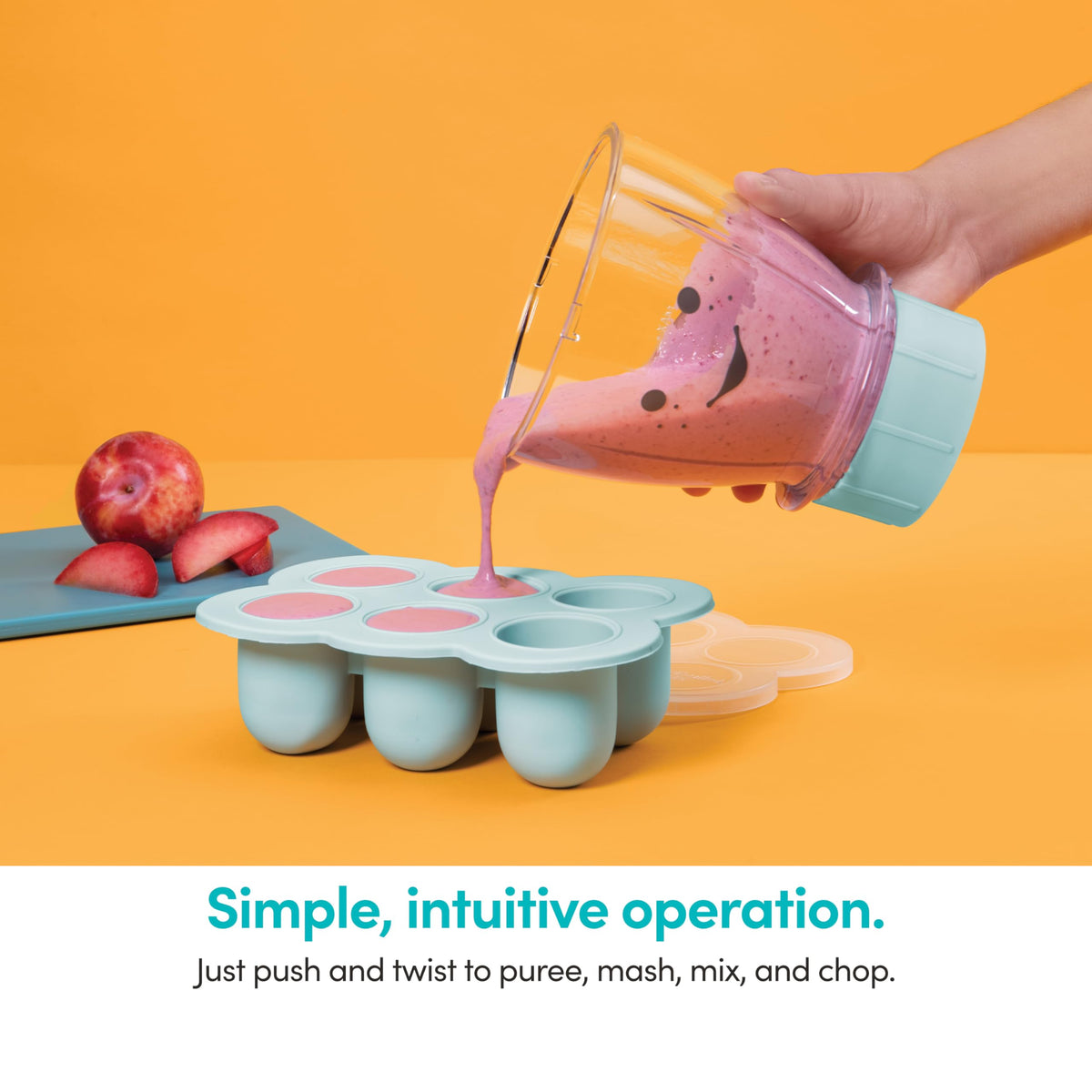 NutriBullet Baby storage cups with date rings maintain freshness and portions.