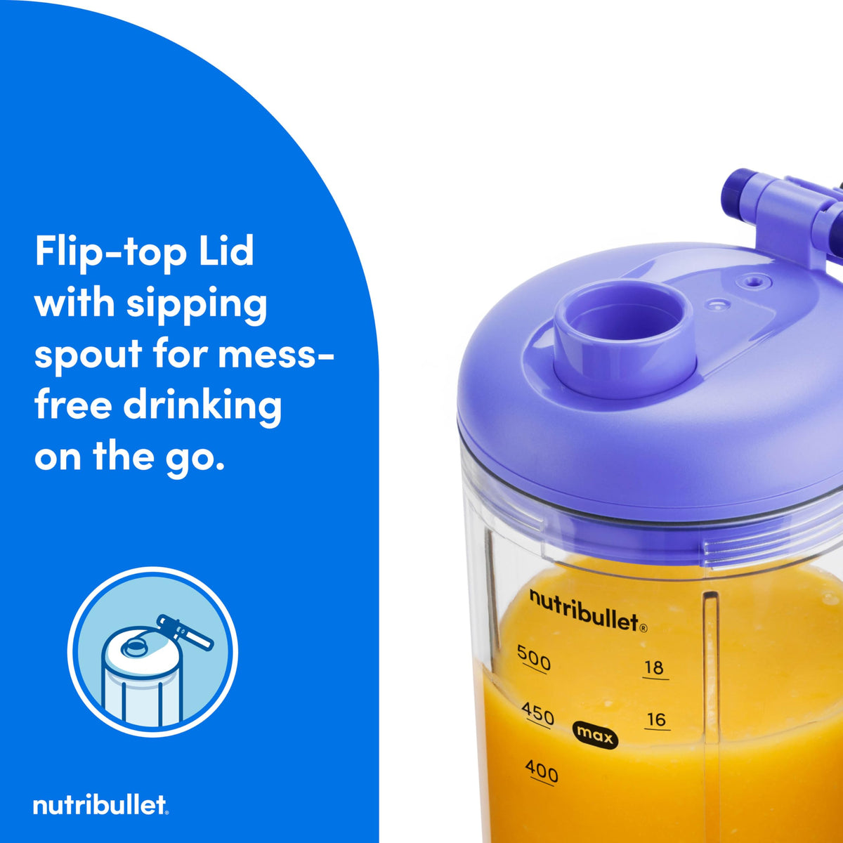 NutriBullet Flex 22oz blending cup illustrating large capacity.