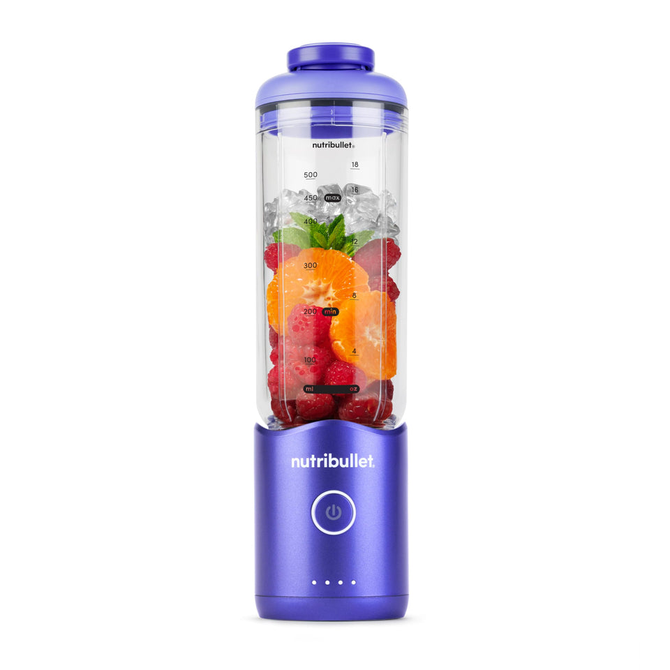 NutriBullet Flex blender with motor base detached for lighter travel.