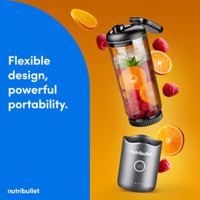 NutriBullet Flex leak-proof to-go lid keeps drinks secure during travel.
