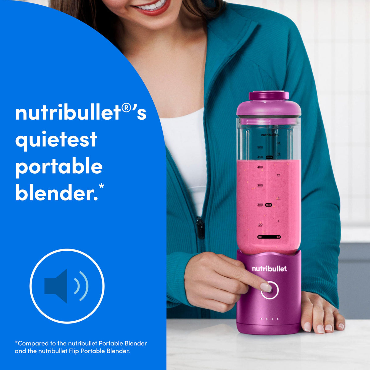 nutribullet flex on-the-go use ideal for smoothies.