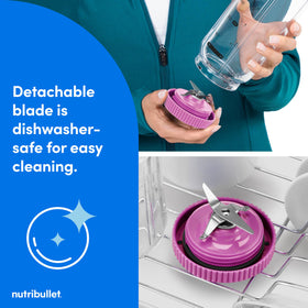 nutribullet flex orchid-purple shade enhances portable style.