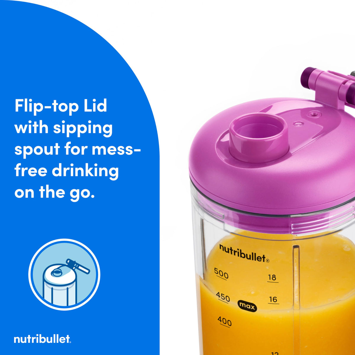 nutribullet flex 22oz cup for larger blending batches.