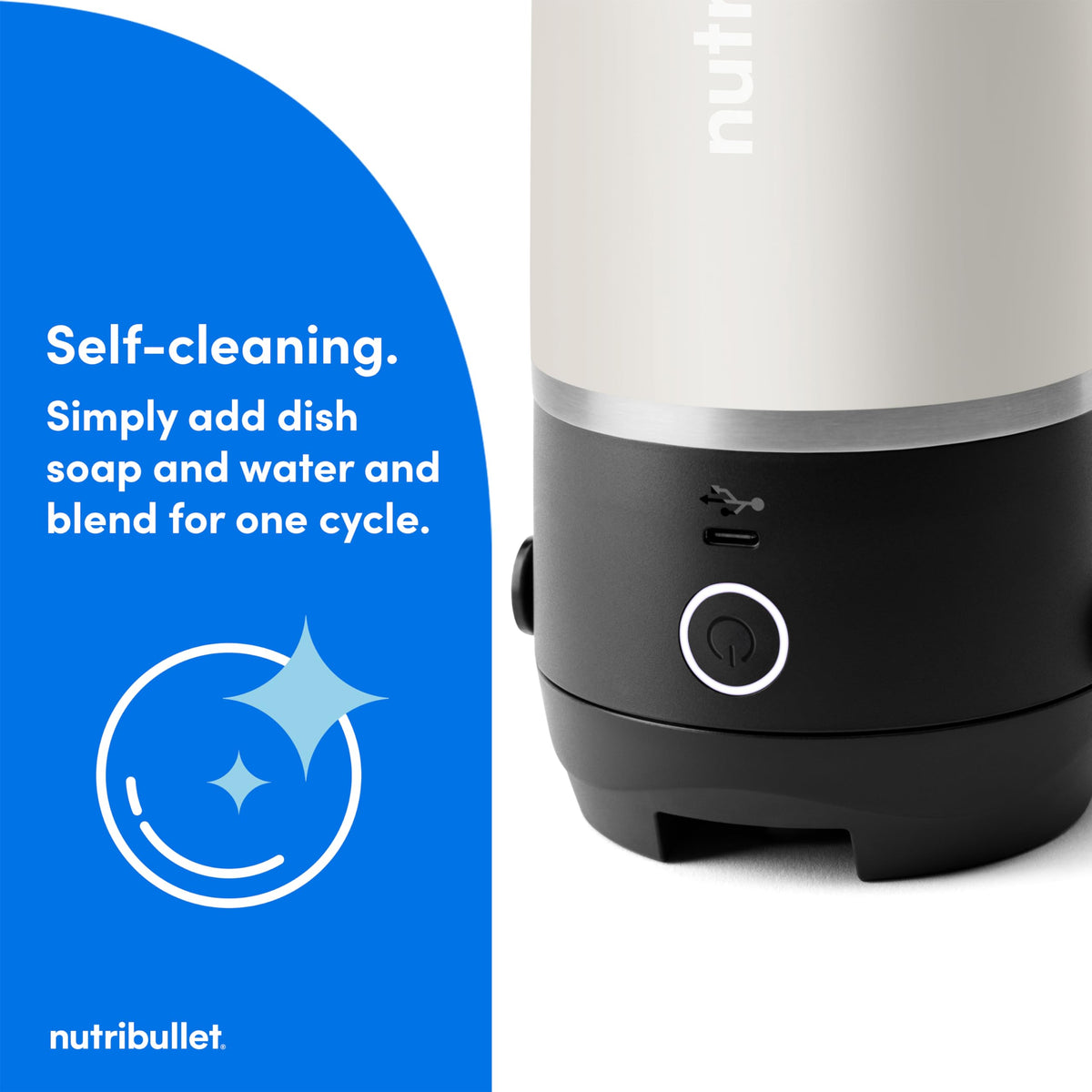 NutriBullet Flip 11.1V high-torque motor delivers strong blending power.