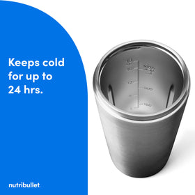 NutriBullet Flip blending ice and fruit for a quick smoothie anywhere.