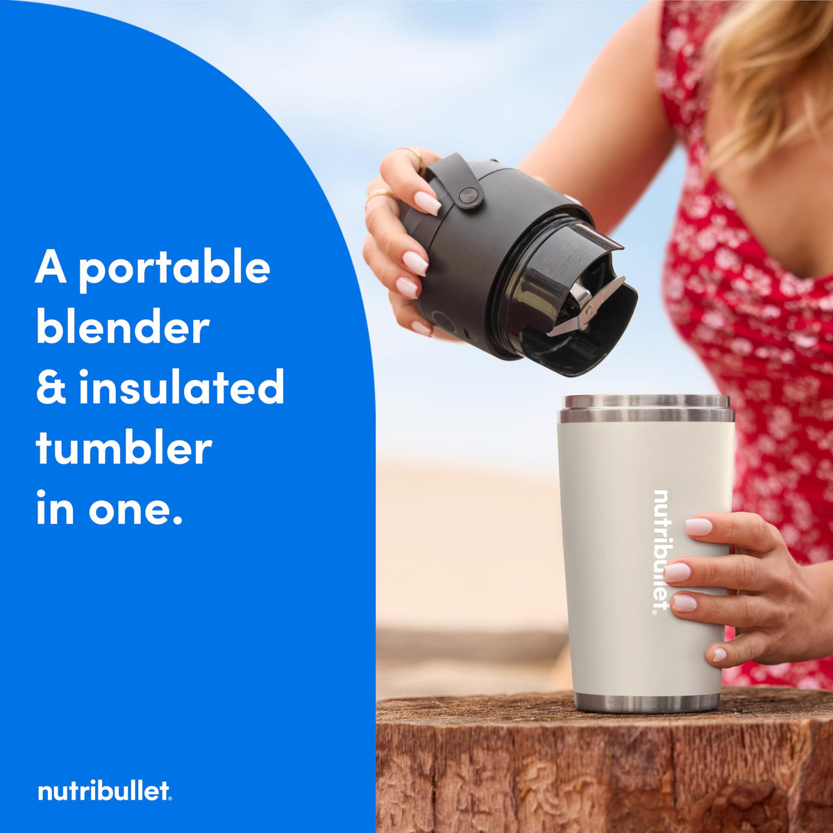 NutriBullet Flip insulated cup keeps blends cold up to 24 hours.