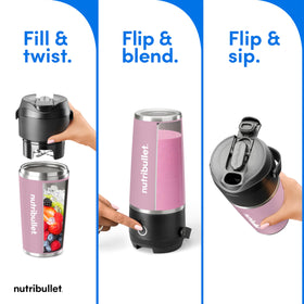 NutriBullet Flip lavender carry handle showcases travel-friendly design
