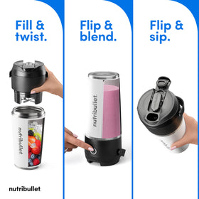 NutriBullet Flip stainless-steel tumbler shows durability while preserving cold blends.