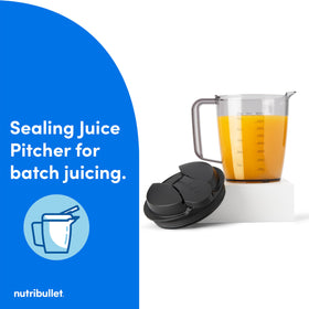 Stainless steel sieve delivers smooth juice with minimal pulp.