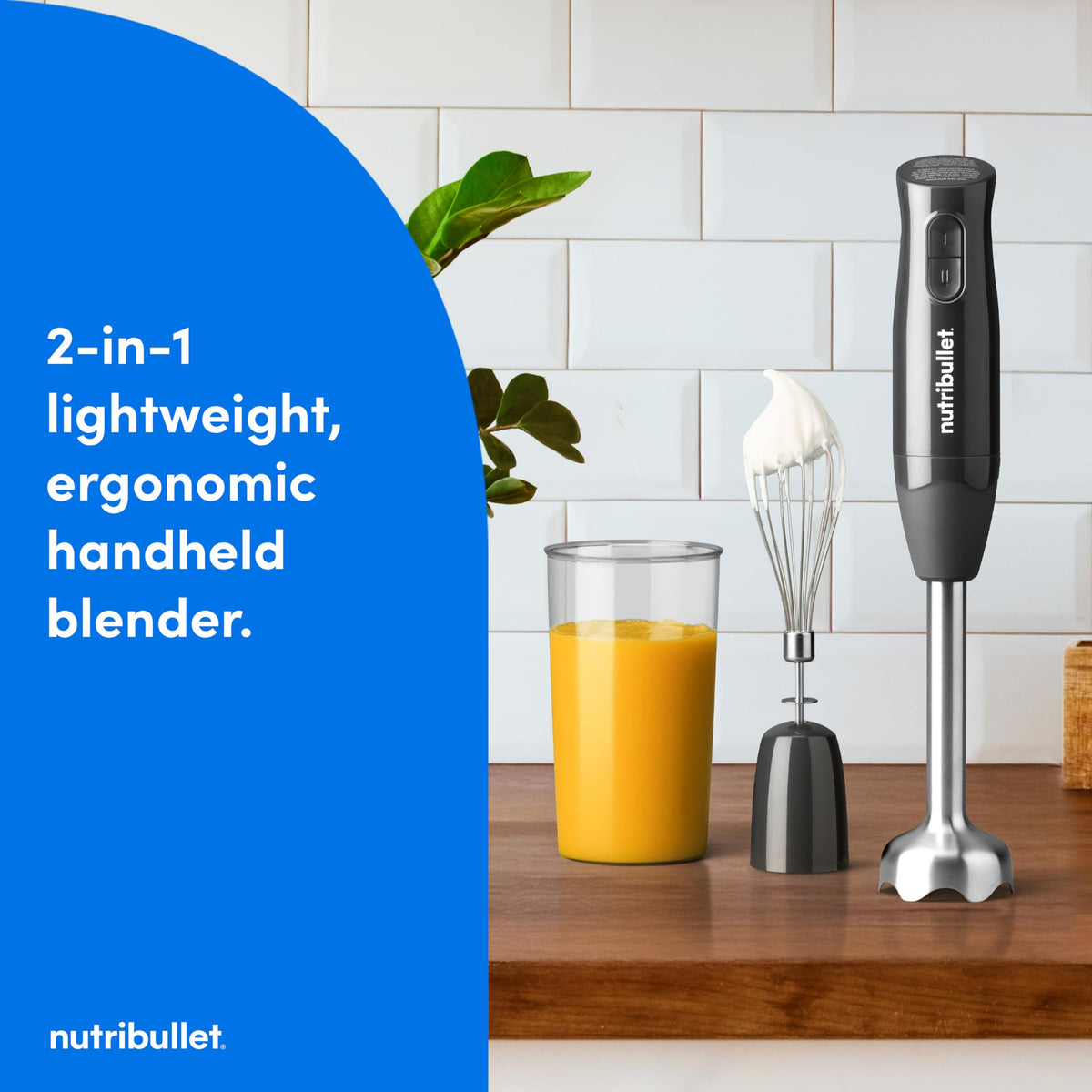 NutriBullet Lite whisk attachment whipping fluffy eggs and creams with ease.