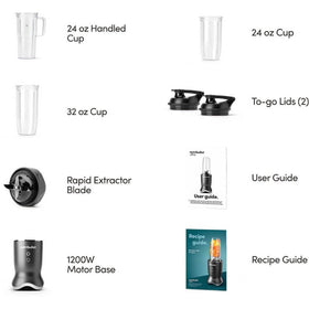 NutriBullet NB50500 Ultra cup close-up highlighting Tritan Renew and BPA-free durability.