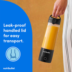 NutriBullet portable blender with handled lid for easy carry and sip